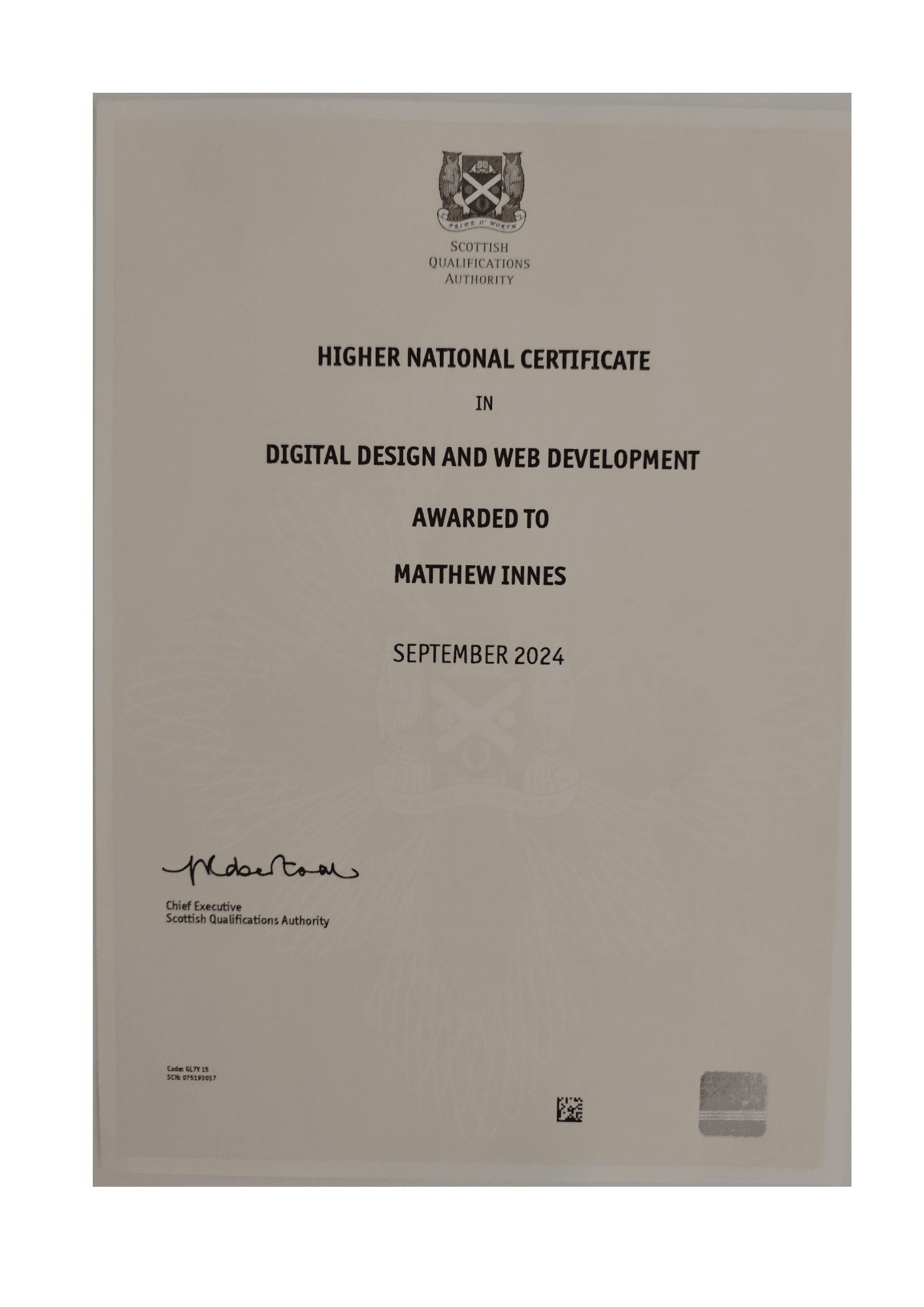 HNC Certificate - Higher National Certificate