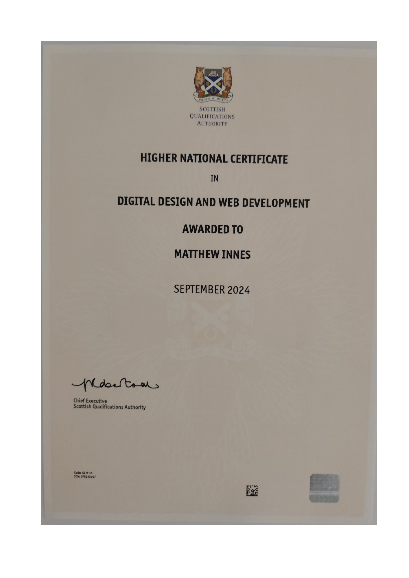 HNC Certificate - Higher National Certificate